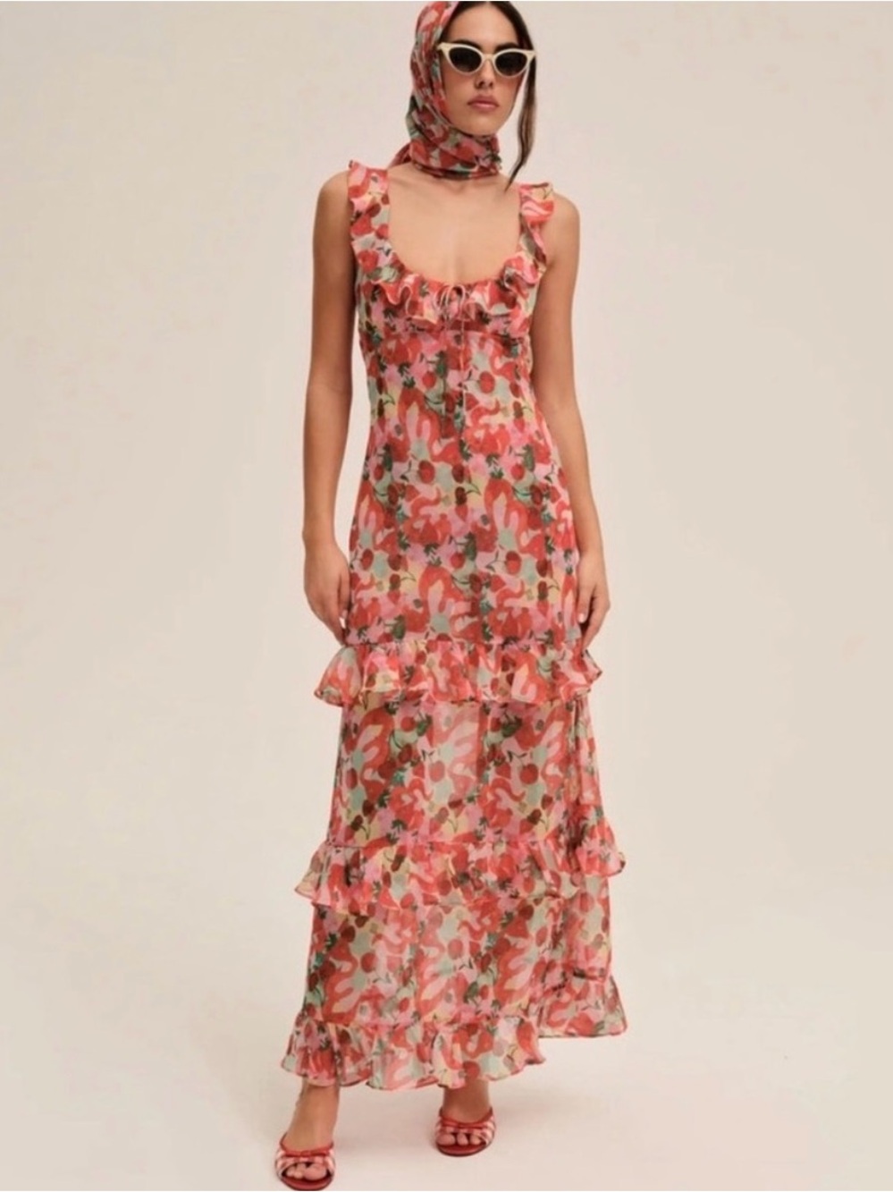 For love and lemons ambrosia maxi dress and matching scarf